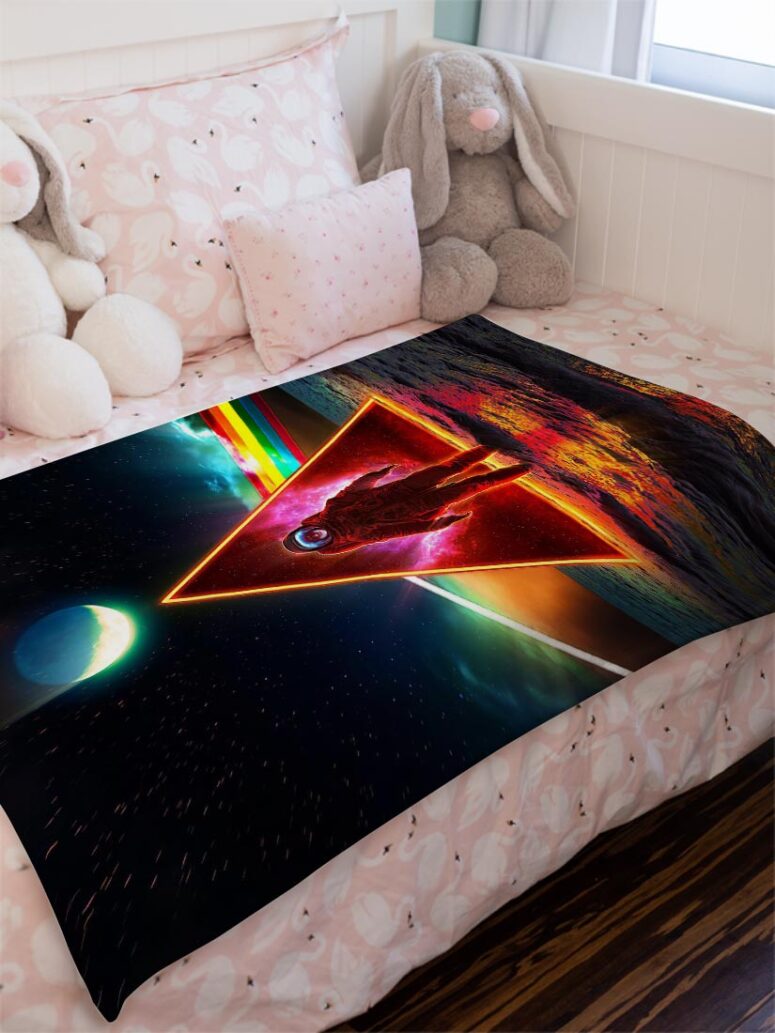 Astronaut Dark Side Of The Moon Pink Floyd Velveteen Plush Blanket