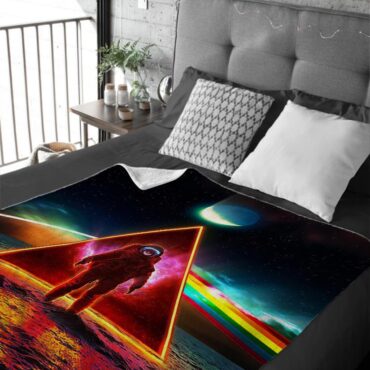 Astronaut Dark Side Of The Moon Pink Floyd Velveteen Plush Blanket