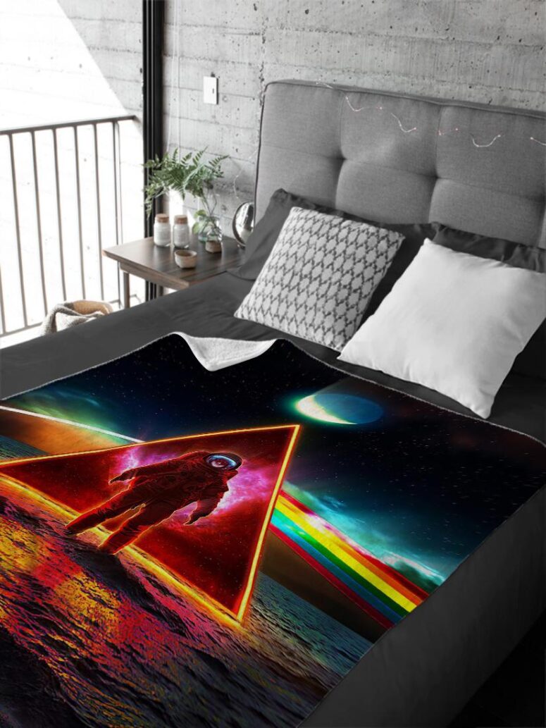 Astronaut Dark Side Of The Moon Pink Floyd Velveteen Plush Blanket