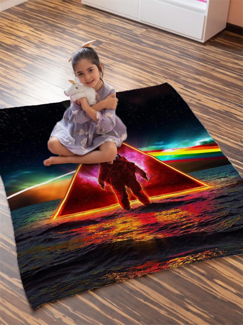 Astronaut Dark Side Of The Moon Pink Floyd Velveteen Plush Blanket