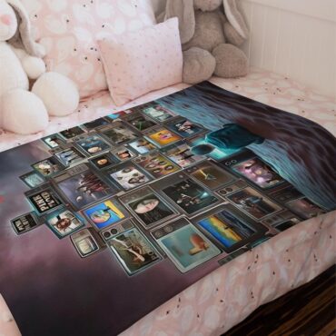 Boy Watching Pink Floyd Show Velveteen Plush Blanket