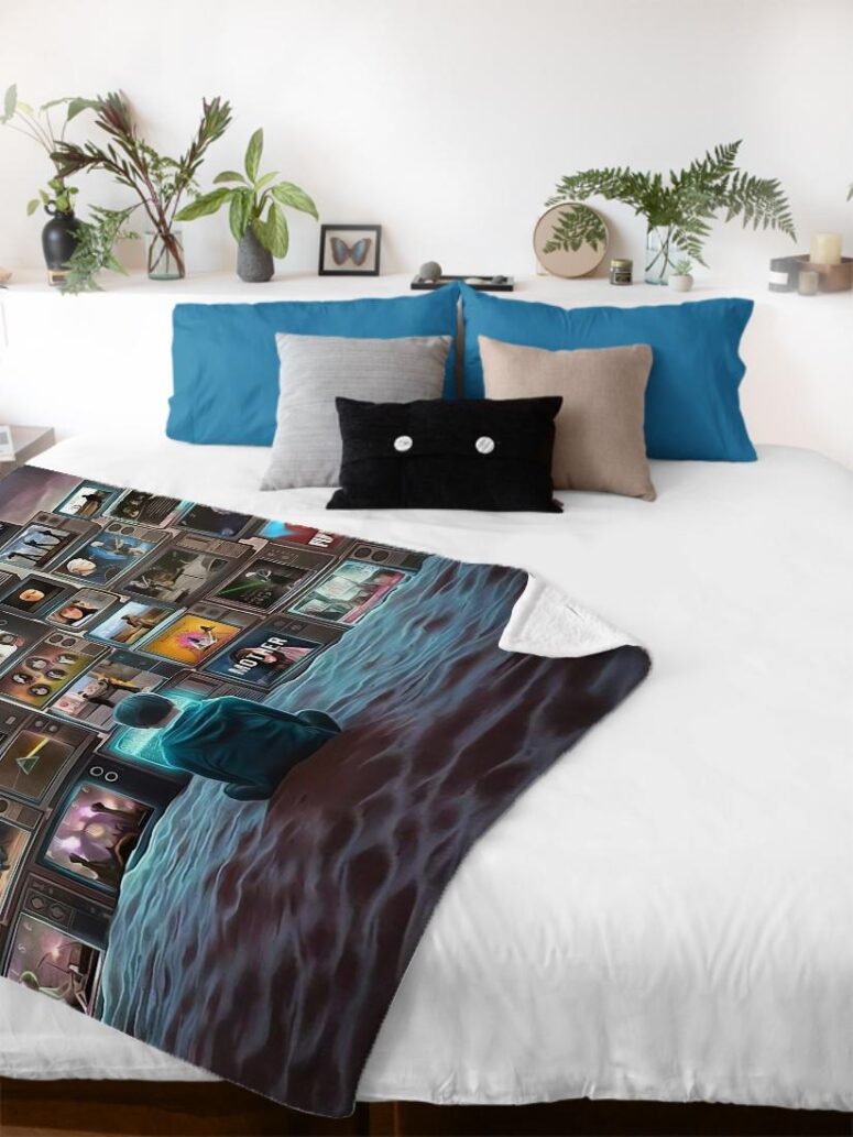 Boy Watching Pink Floyd Show Velveteen Plush Blanket Boy Watching Pink Floyd Show Velveteen Plush Blanket