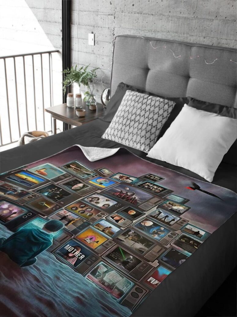 Boy Watching Pink Floyd Show Velveteen Plush Blanket Boy Watching Pink Floyd Show Velveteen Plush Blanket