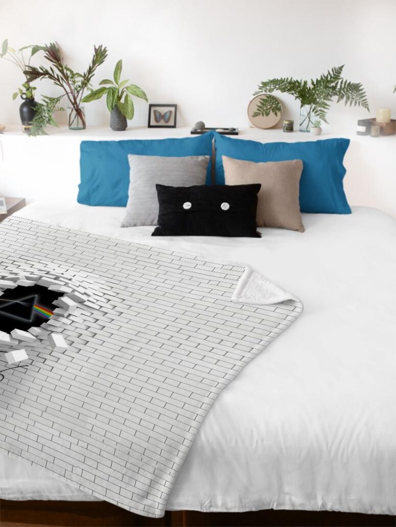 Brick In The Wall 3D Pink Floyd Velveteen Plush Blanket Brick In The Wall 3D Pink Floyd Velveteen Plush Blanket