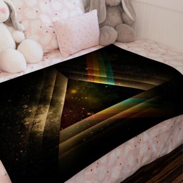 DSOTM Abstract Prism Art Pink Floyd Velveteen Plush Blanket