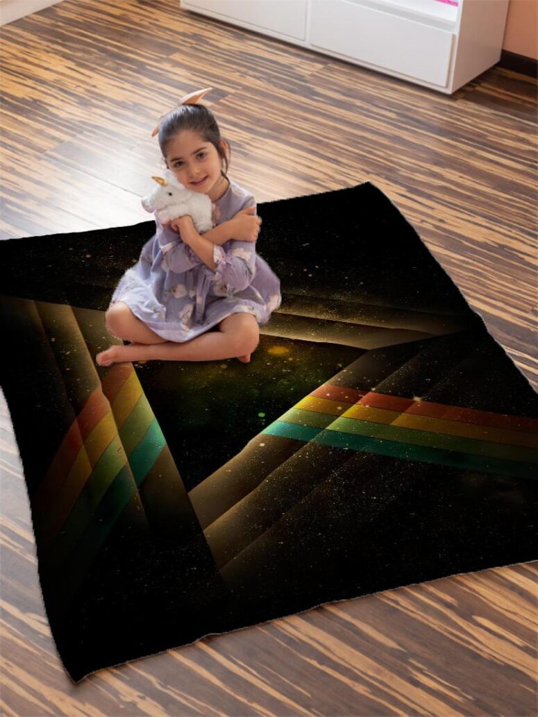 DSOTM Abstract Prism Art Pink Floyd Velveteen Plush Blanket DSOTM Abstract Prism Art Pink Floyd Velveteen Plush Blanket