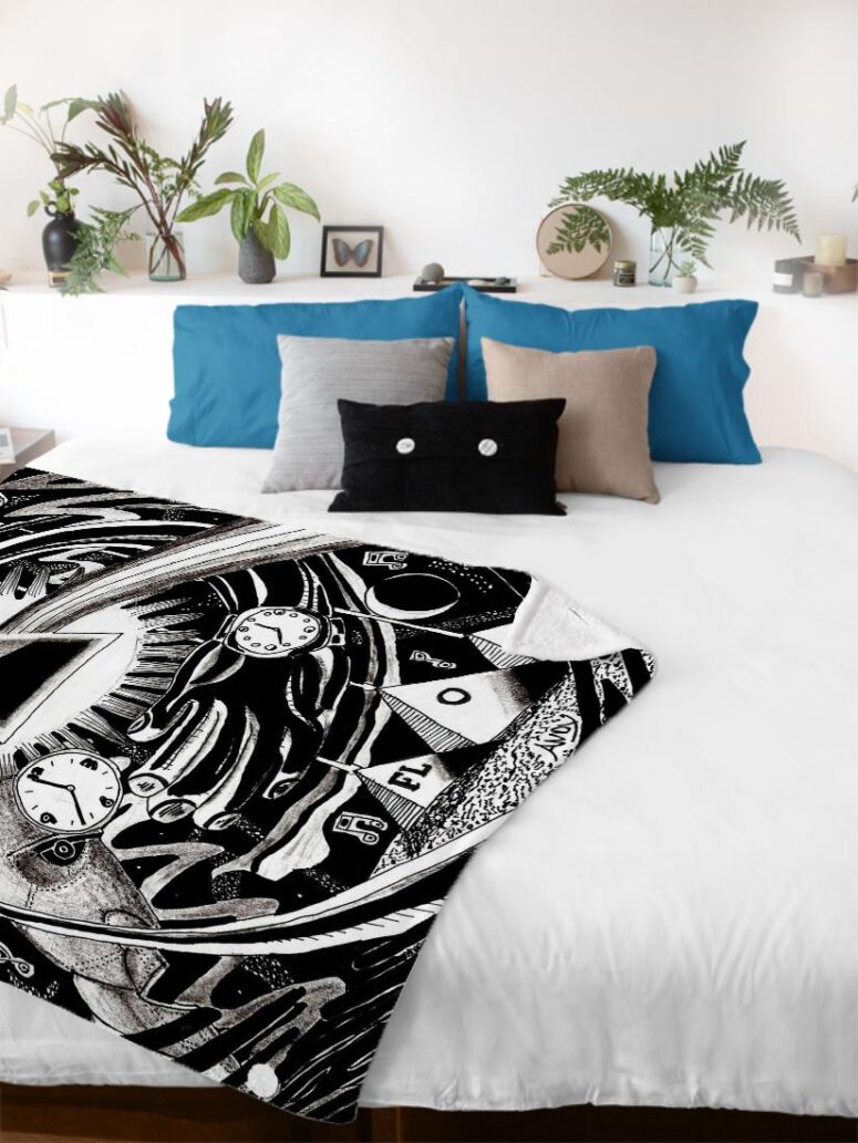 DSOTM Hand Draw Art Pink Floyd Velveteen Plush Blanket DSOTM Hand Draw Art Pink Floyd Velveteen Plush Blanket