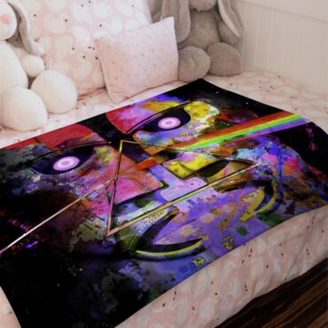 DSOTM x The Division Bell psychedelic art Pink Floyd Velveteen Plush Blanket