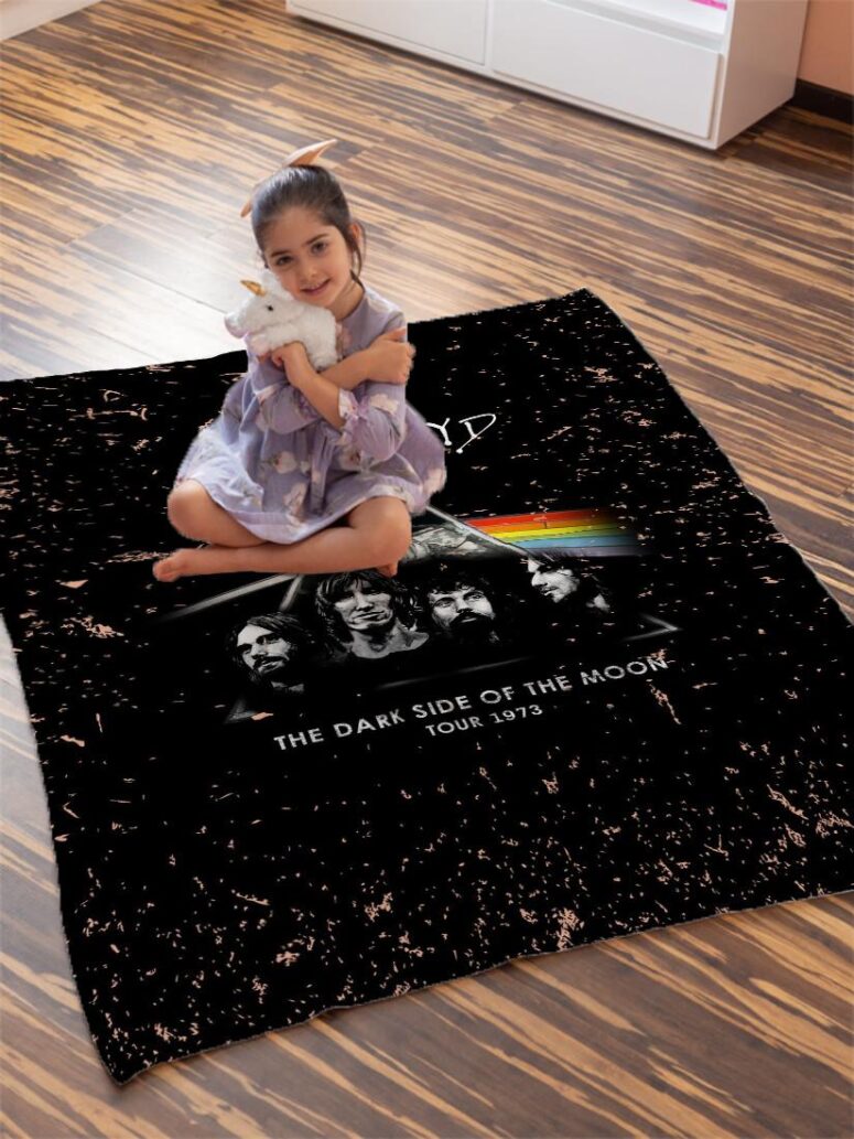 Dark Side Of The Moon 1973 inspired Acid Wash Pink Floyd Velveteen Plush Blanket