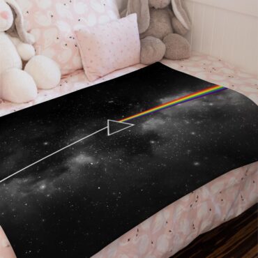 Dark Side Of The Moon Art Black Pink Floyd Velveteen Plush Blanket