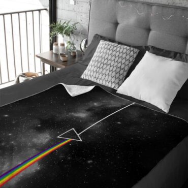 Dark Side Of The Moon Art Black Pink Floyd Velveteen Plush Blanket