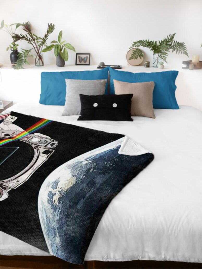 Dark Side Of The Moon Astronaut Pink Floyd Velveteen Plush Blanket Dark Side Of The Moon Astronaut Pink Floyd Velveteen Plush Blanket
