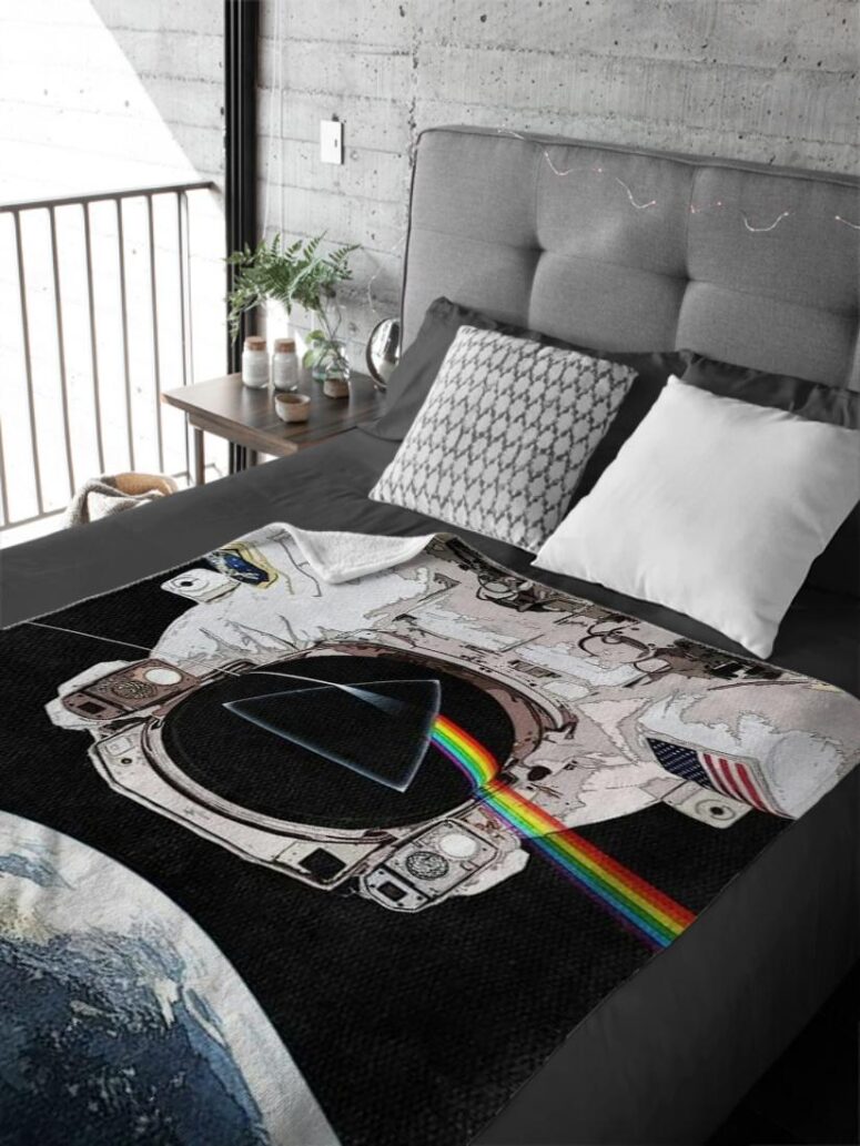 Dark Side Of The Moon Astronaut Pink Floyd Velveteen Plush Blanket Dark Side Of The Moon Astronaut Pink Floyd Velveteen Plush Blanket