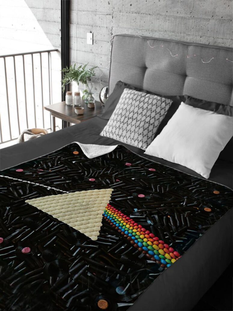 Dark Side Of The Moon Candy Pink Floyd Velveteen Plush Blanket