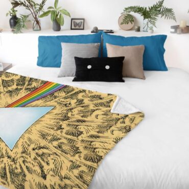 Dark Side Of The Moon Cartoon Style Pink Floyd Velveteen Plush Blanket