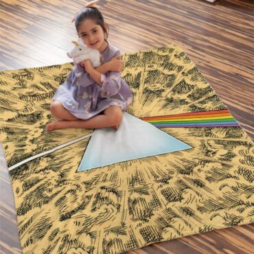 Dark Side Of The Moon Cartoon Style Pink Floyd Velveteen Plush Blanket