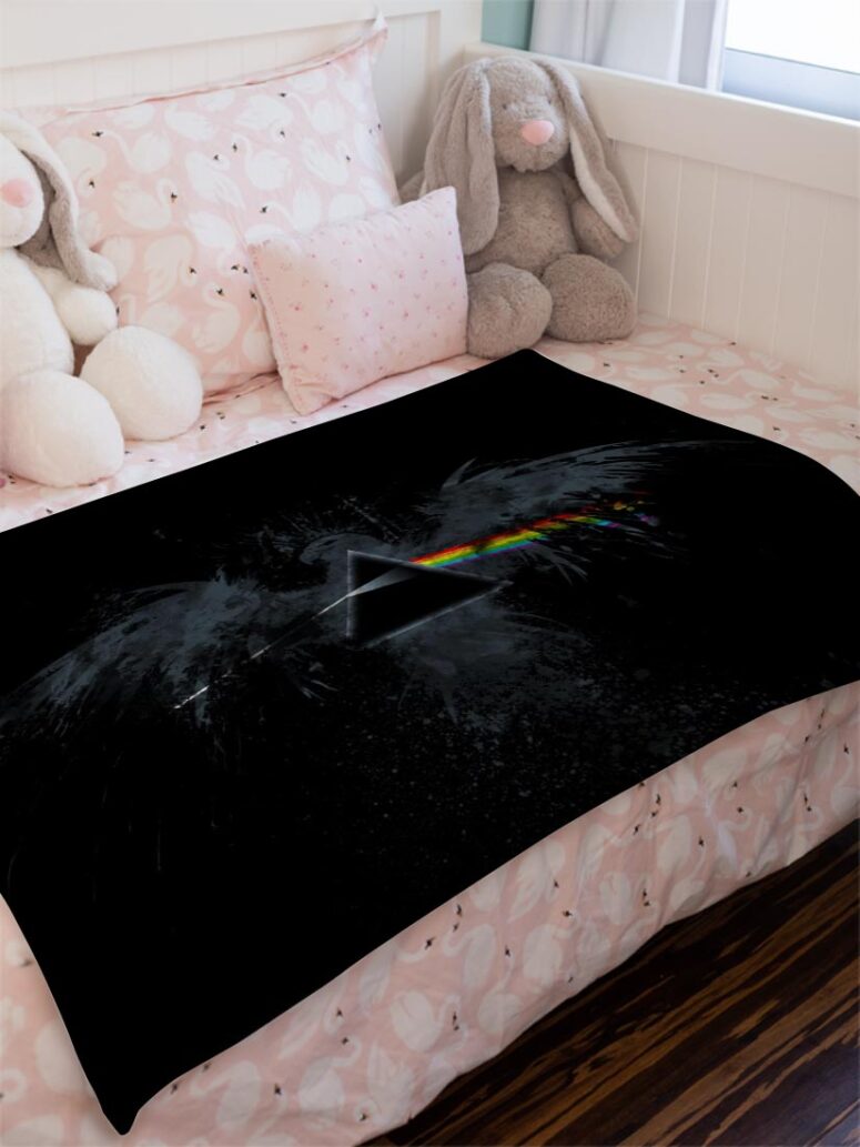 Dark Side Of The Moon Eagle Art Pink Floyd Velveteen Plush Blanket