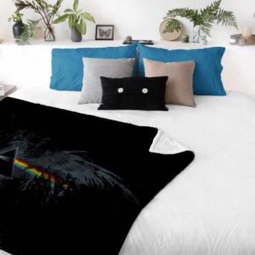 Dark Side Of The Moon Eagle Art Pink Floyd Velveteen Plush Blanket
