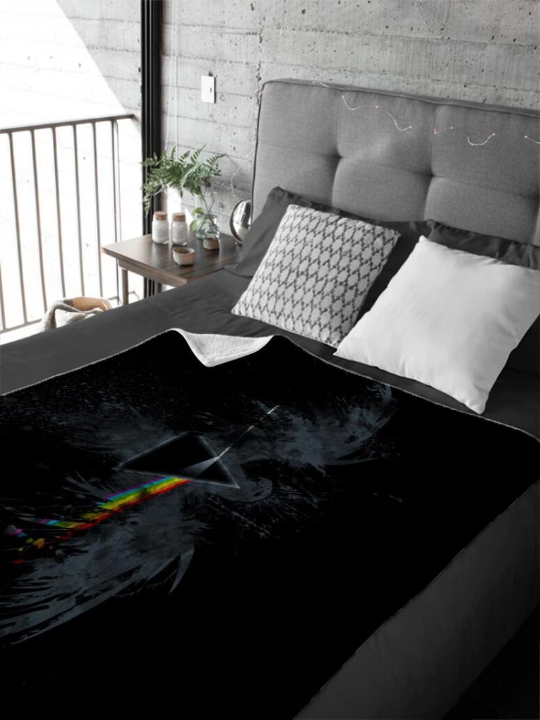 Dark Side Of The Moon Eagle Art Pink Floyd Velveteen Plush Blanket