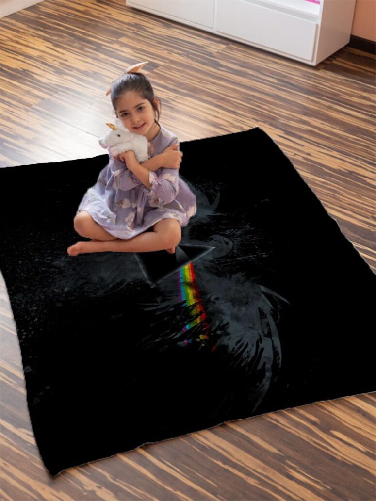 Dark Side Of The Moon Eagle Art Pink Floyd Velveteen Plush Blanket