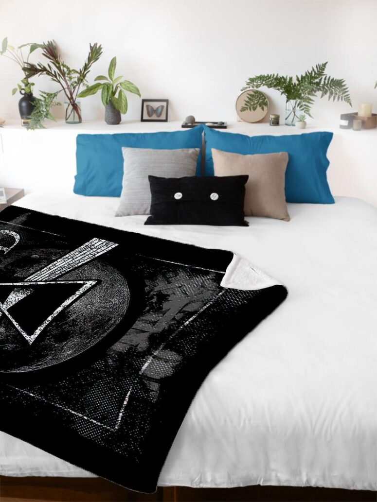 Dark Side Of The Moon Hand Drawing Art Pink Floyd Velveteen Plush Blanket Dark Side Of The Moon Hand Drawing Art Pink Floyd Velveteen Plush Blanket