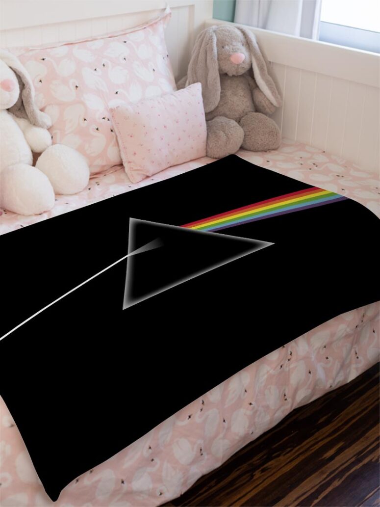 Dark Side Of The Moon Original Art Pink Floyd Velveteen Plush Blanket