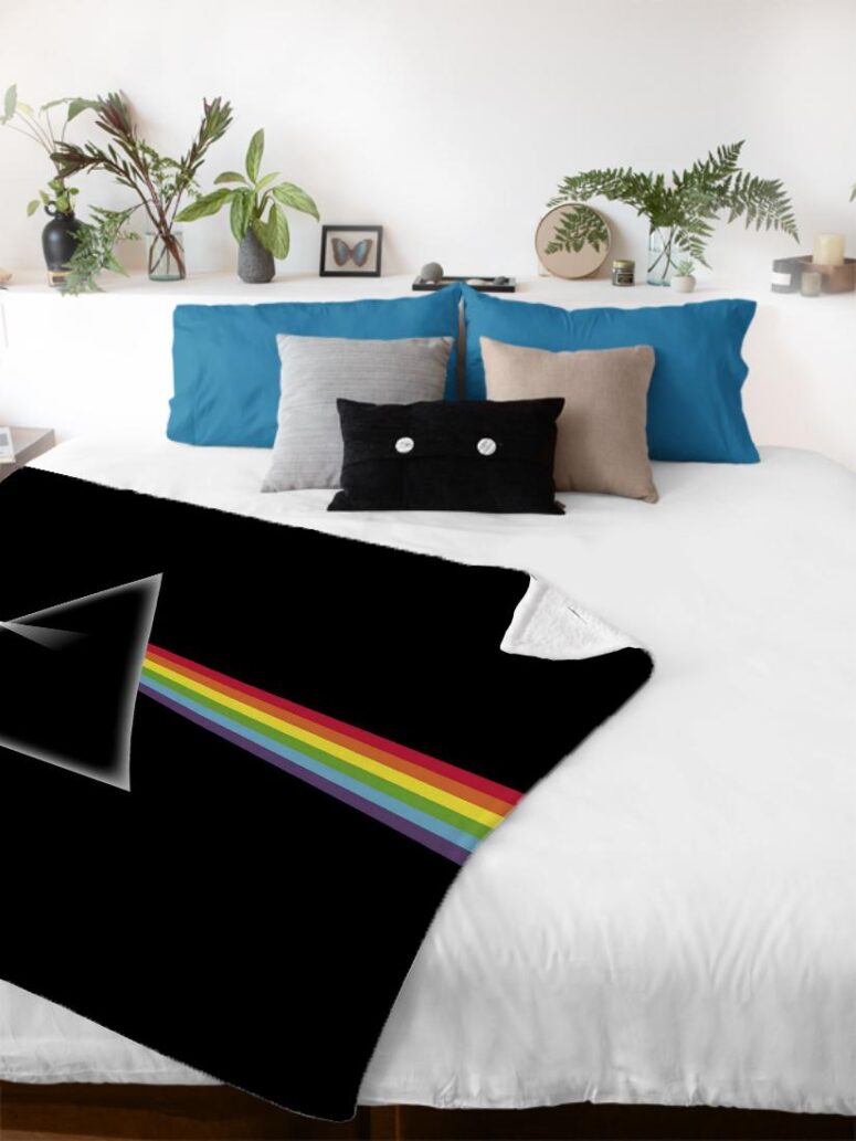 Dark Side Of The Moon Original Art Pink Floyd Velveteen Plush Blanket