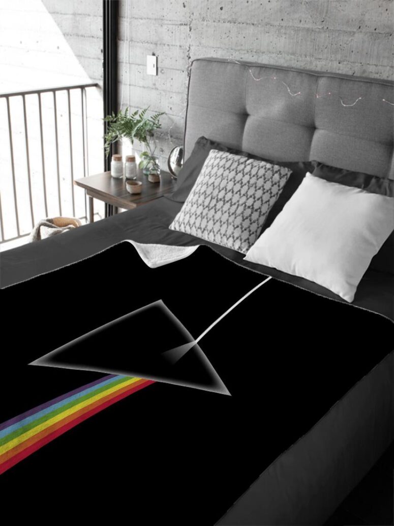Dark Side Of The Moon Original Art Pink Floyd Velveteen Plush Blanket
