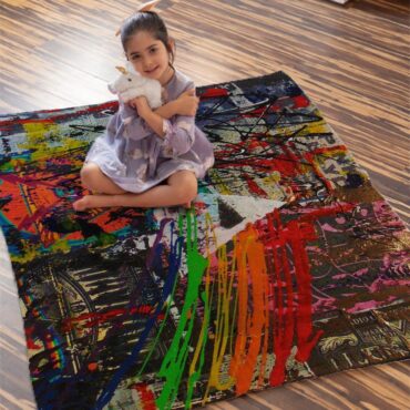 Dark Side Of The Moon Painting Stretched Pink Floyd Velveteen Plush Blanket