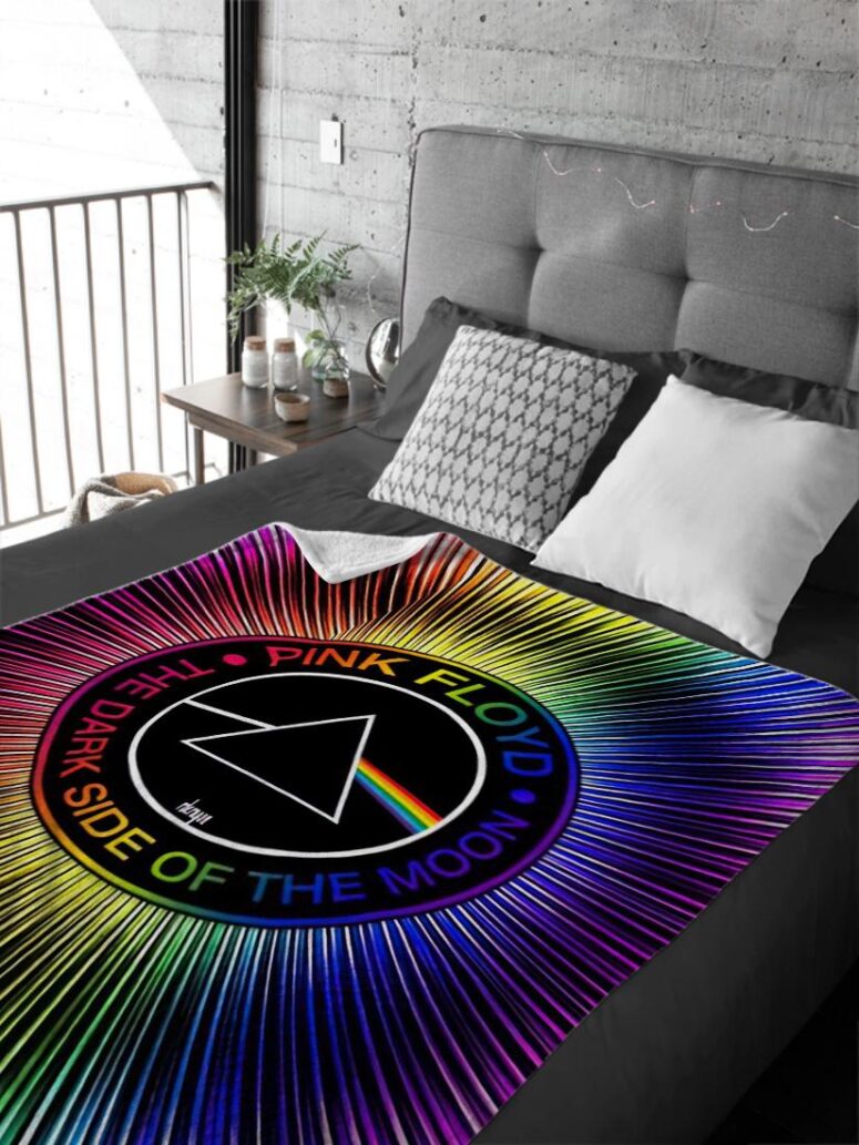 Dark Side Of The Moon RGB Pink Floyd Velveteen Plush Blanket Dark Side Of The Moon RGB Pink Floyd Velveteen Plush Blanket