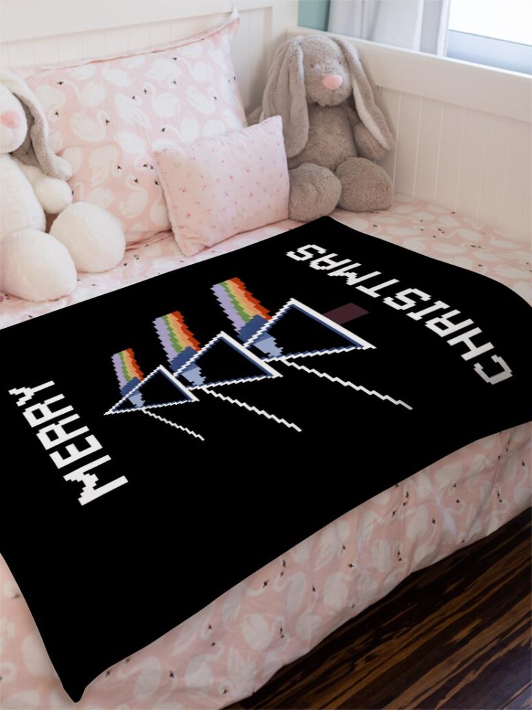 Dark Side Of The Moon Xmas Tree Pink Floyd Velveteen Plush Blanket Dark Side Of The Moon Xmas Tree Pink Floyd Velveteen Plush Blanket
