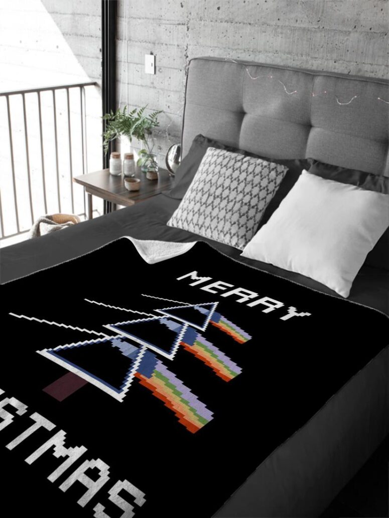 Dark Side Of The Moon Xmas Tree Pink Floyd Velveteen Plush Blanket Dark Side Of The Moon Xmas Tree Pink Floyd Velveteen Plush Blanket