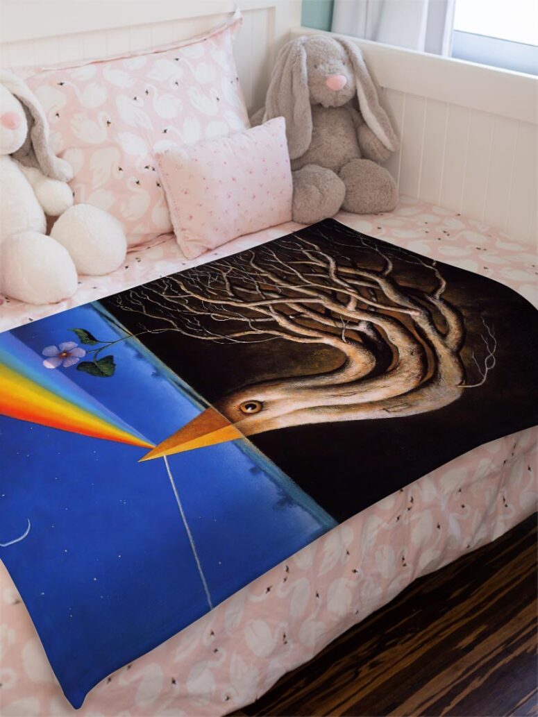 Dark Side Of the Root Art Pink Floyd Velveteen Plush Blanket