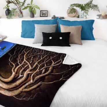 Dark Side Of the Root Art Pink Floyd Velveteen Plush Blanket