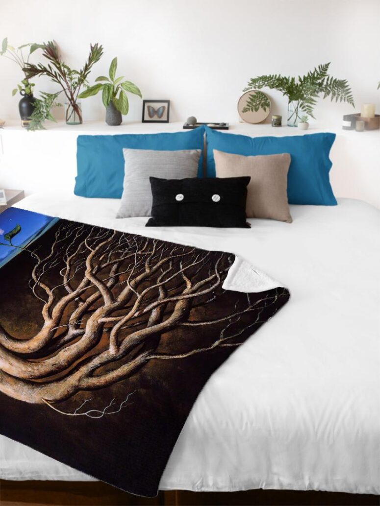 Dark Side Of the Root Art Pink Floyd Velveteen Plush Blanket