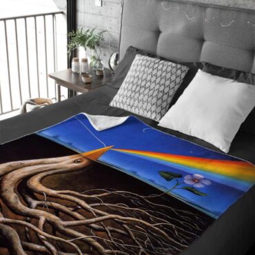 Dark Side Of the Root Art Pink Floyd Velveteen Plush Blanket