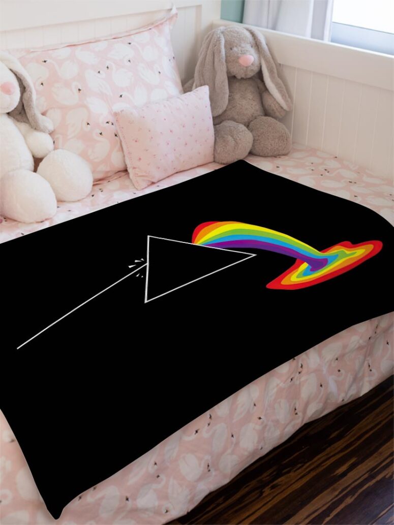 Dark Side The Moon Shot Pink Floyd Velveteen Plush Blanket Dark Side The Moon Shot Pink Floyd Velveteen Plush Blanket