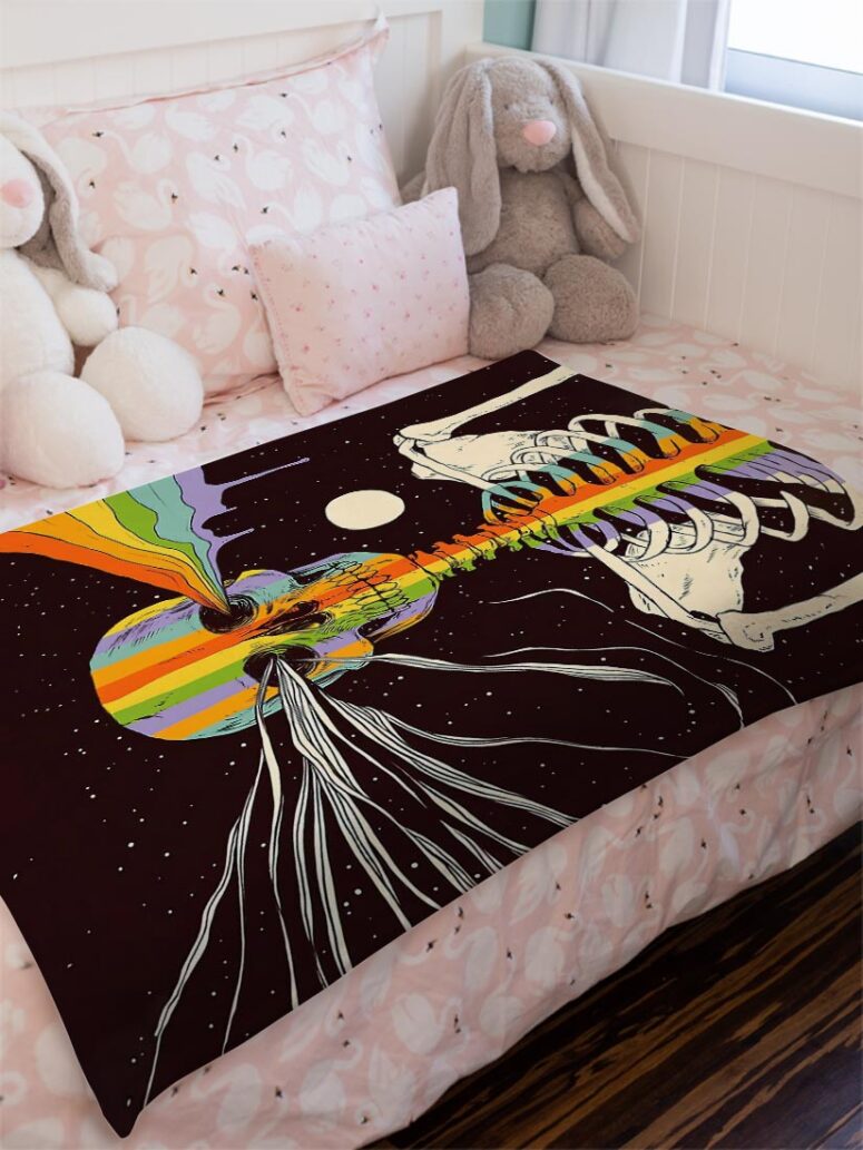 Dark Side of Existence Pink Floyd Velveteen Plush Blanket