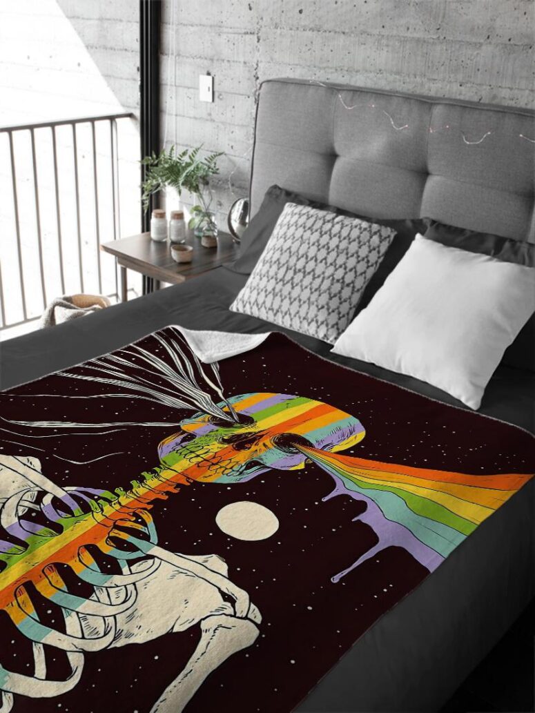 Dark Side of Existence Pink Floyd Velveteen Plush Blanket