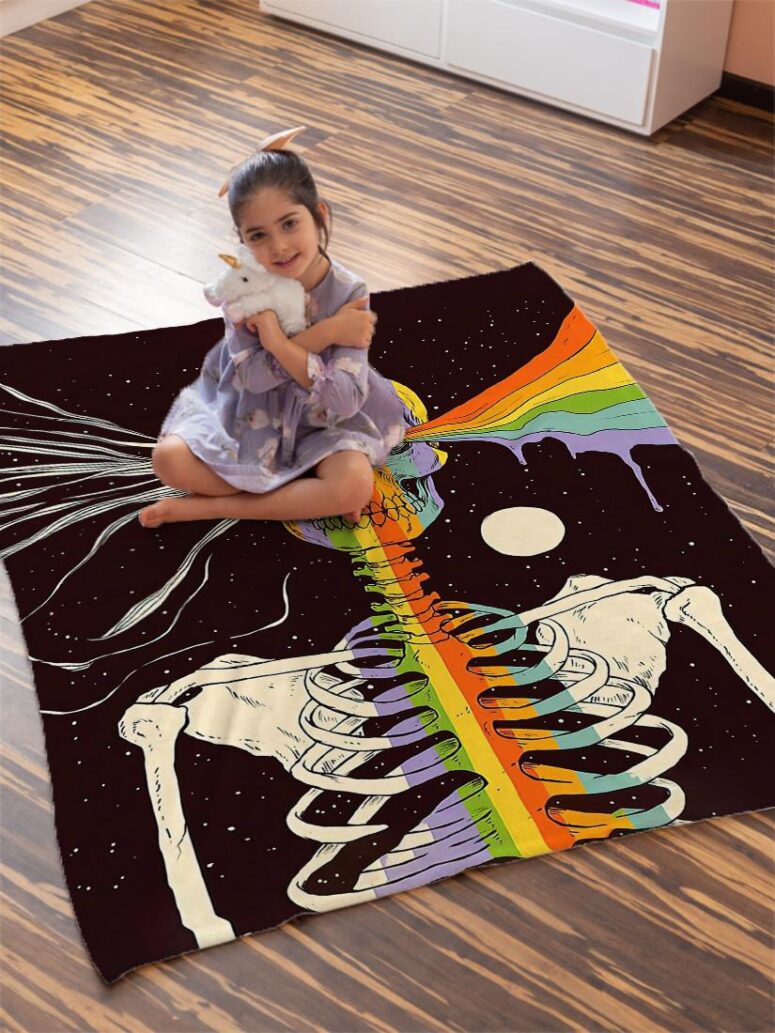 Dark Side of Existence Pink Floyd Velveteen Plush Blanket