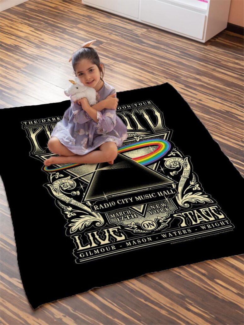 Dark Side of The Moon Tour 1973 Radio City Music Hall Concert New York Pink Floyd Velveteen Plush Blanket Dark Side of The Moon Tour 1973 Radio City Music Hall Concert New York Pink Floyd Velveteen Plush Blanket