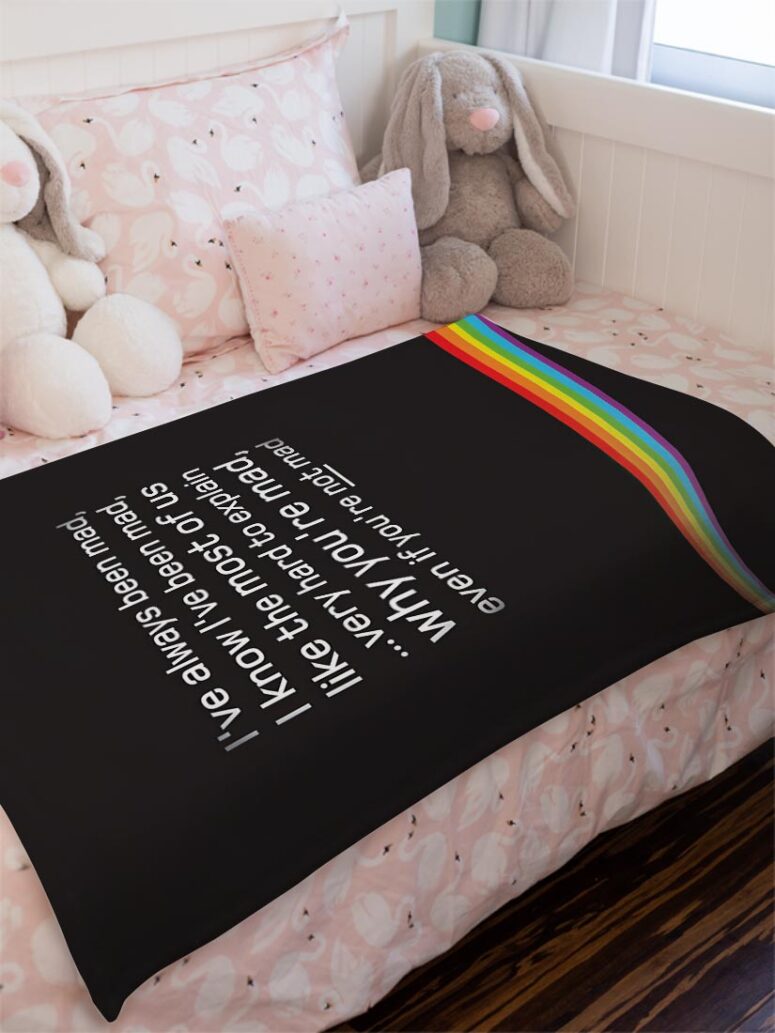 Dark Side of the Moon Hidden Message Pink Floyd Velveteen Plush Blanket