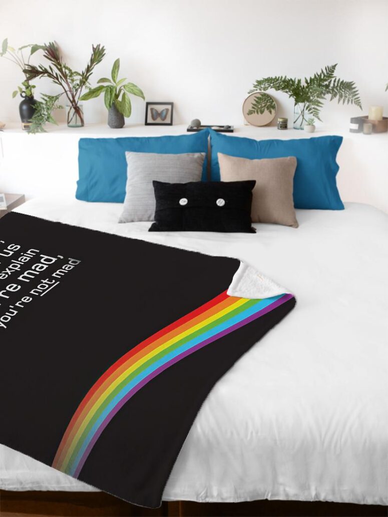 Dark Side of the Moon Hidden Message Pink Floyd Velveteen Plush Blanket