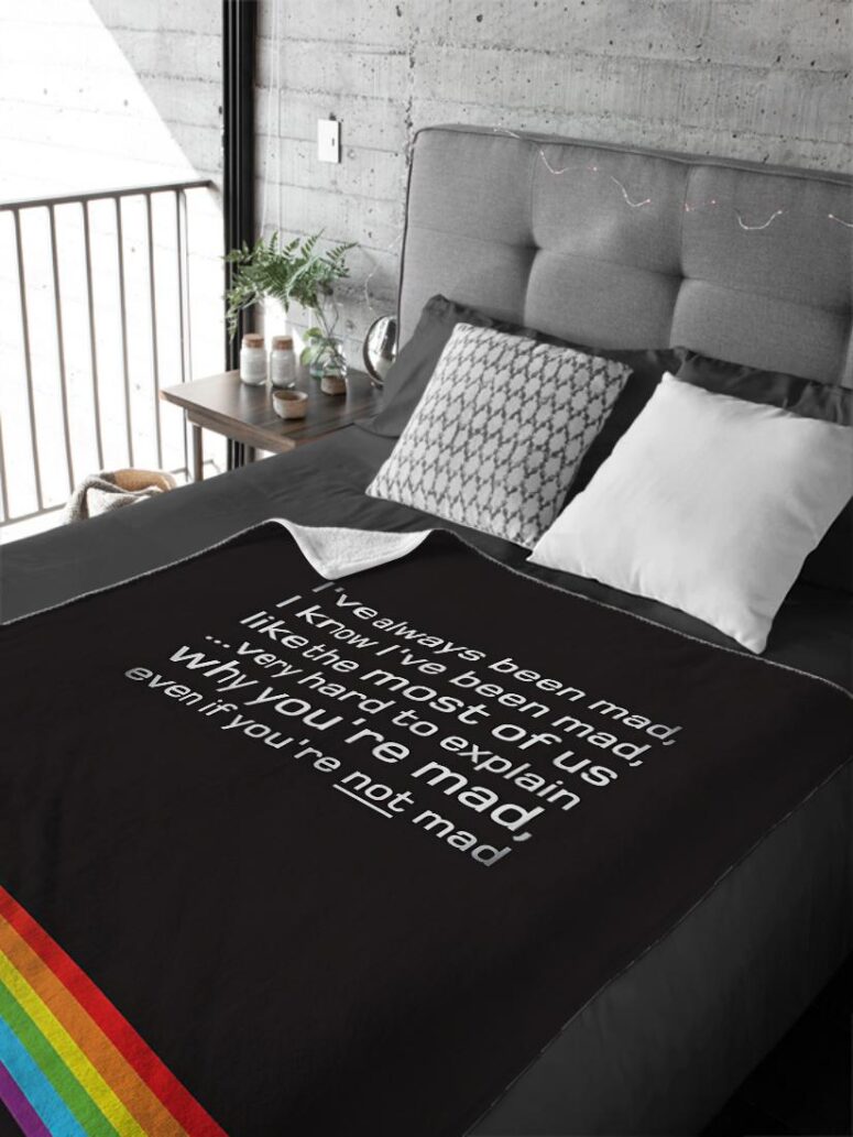 Dark Side of the Moon Hidden Message Pink Floyd Velveteen Plush Blanket
