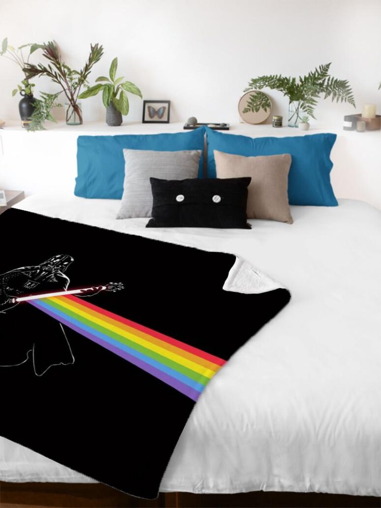 Darth Vader of The Moon Pink Floyd Velveteen Plush Blanket
