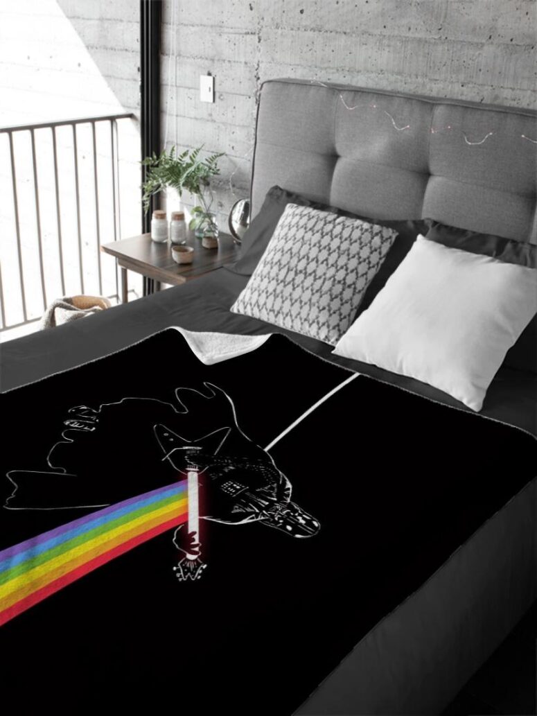 Darth Vader of The Moon Pink Floyd Velveteen Plush Blanket