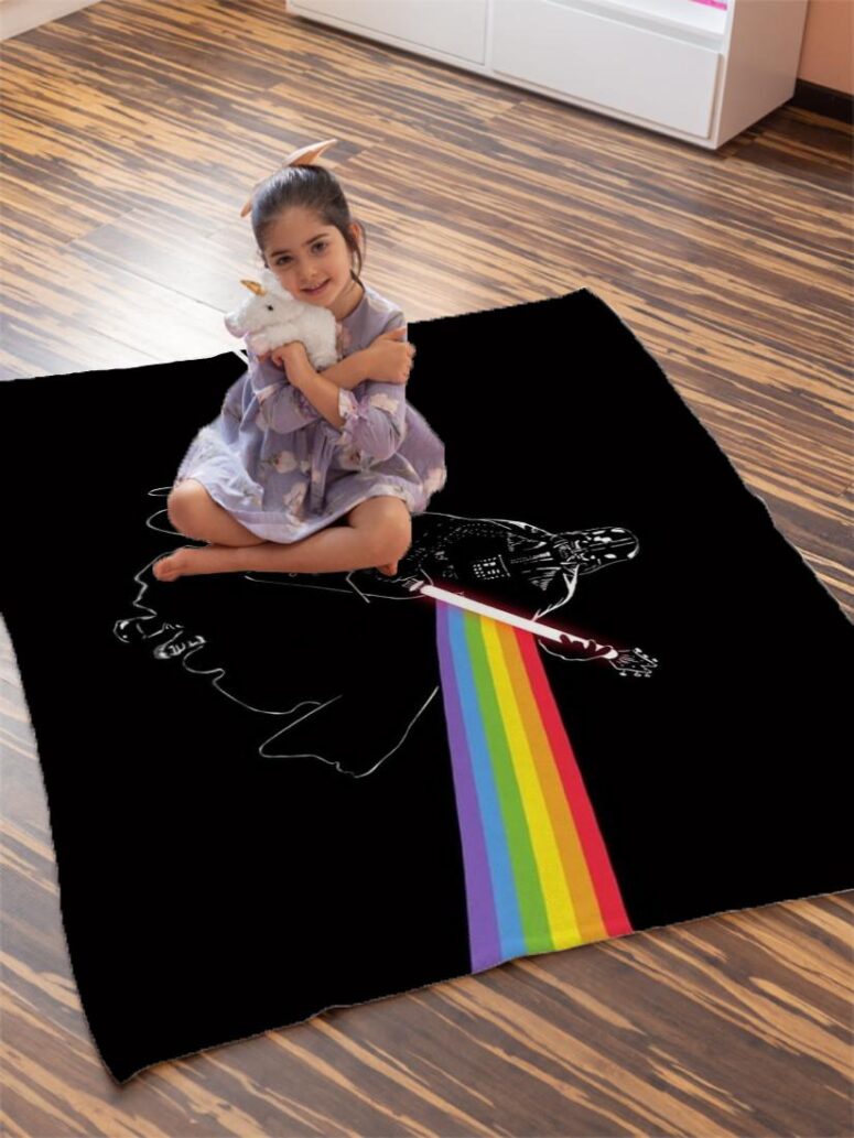 Darth Vader of The Moon Pink Floyd Velveteen Plush Blanket