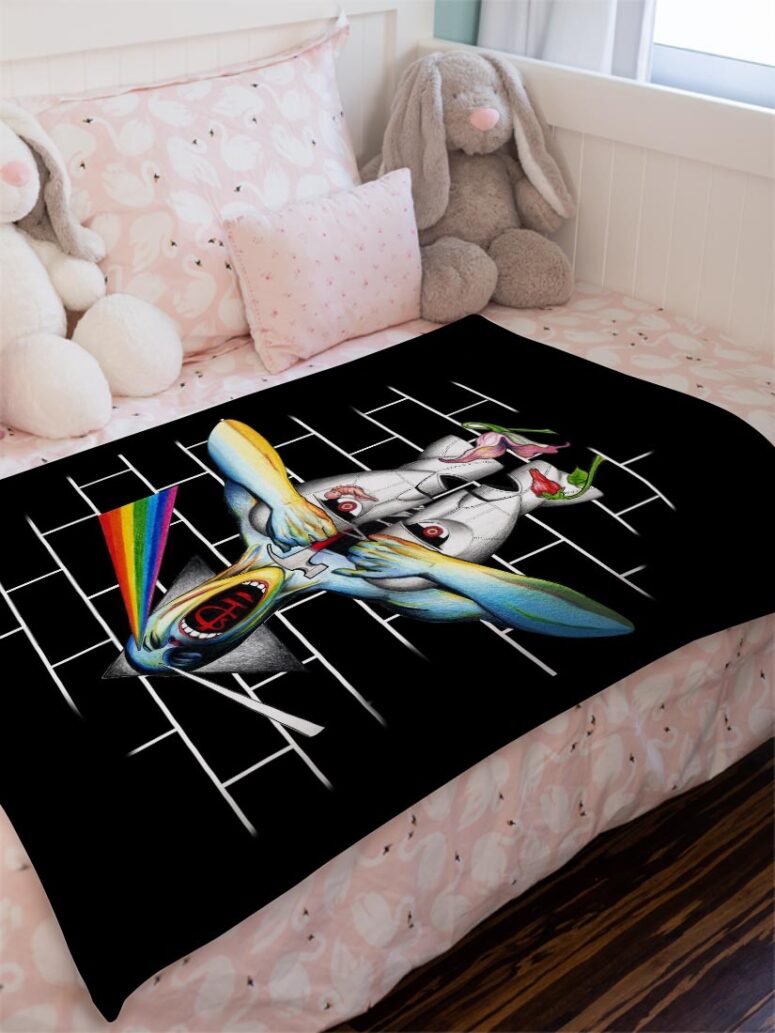 Division Bell Meets The Dark Side Of The Wall Pink Floyd Velveteen Plush Blanket