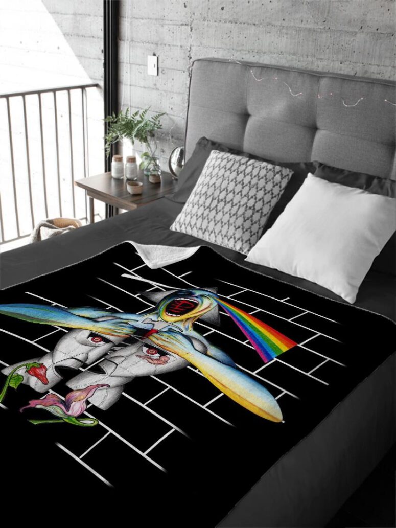 Division Bell Meets The Dark Side Of The Wall Pink Floyd Velveteen Plush Blanket