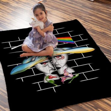 Division Bell Meets The Dark Side Of The Wall Pink Floyd Velveteen Plush Blanket